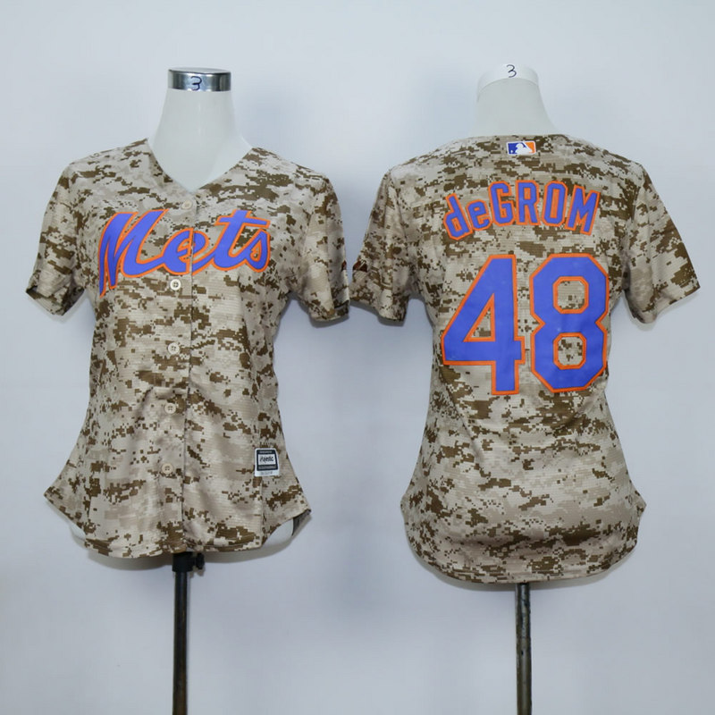 Women New York Mets #48 Degrom Camo MLB Jerseys